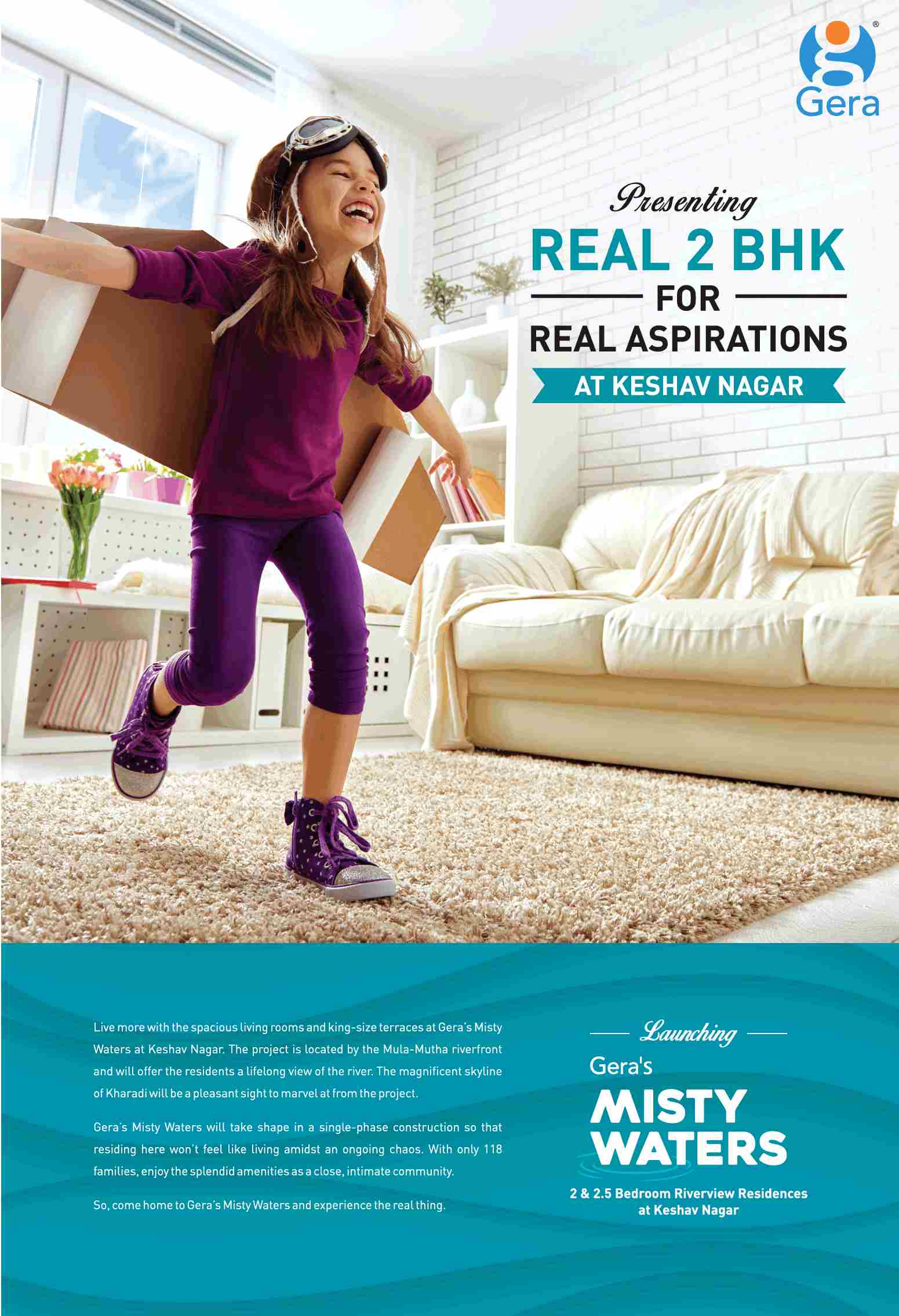 Live more with the spacious living rooms and king-size terraces at Gera Misty Waters in Pune Update